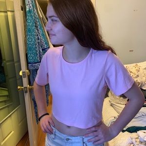 Reversible pink tie top